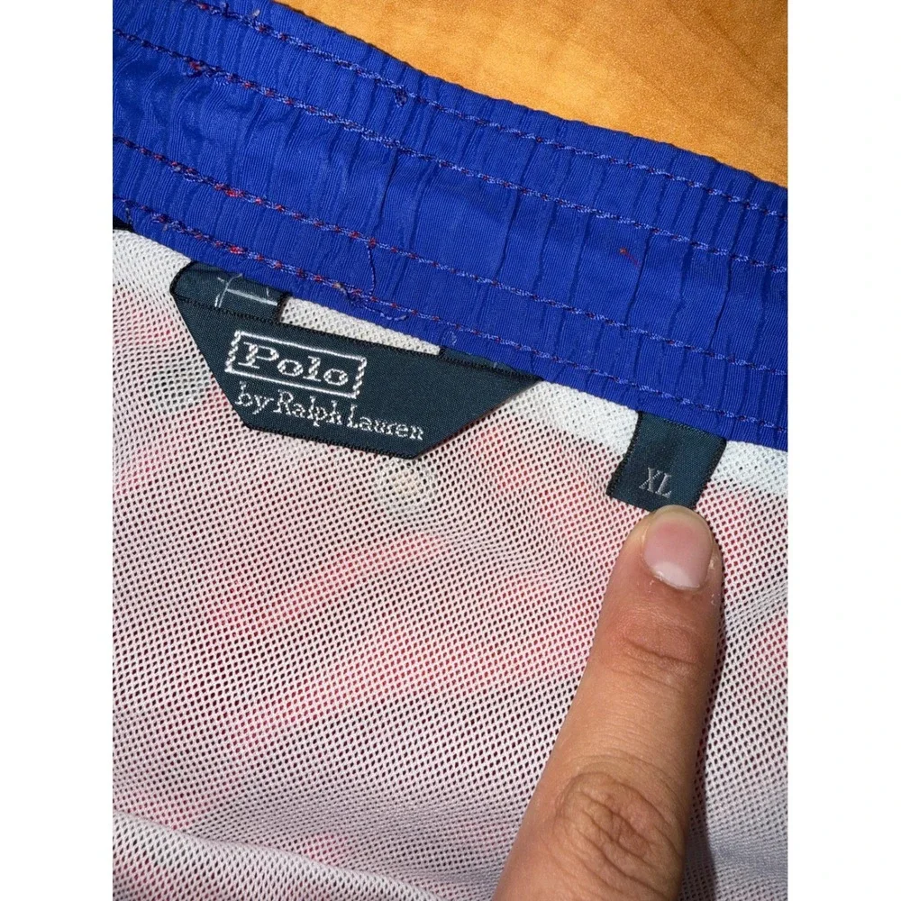 Polo Ralph Lauren Mens XL Red Blue Swim Trunks Board Shorts Mesh Lined 6